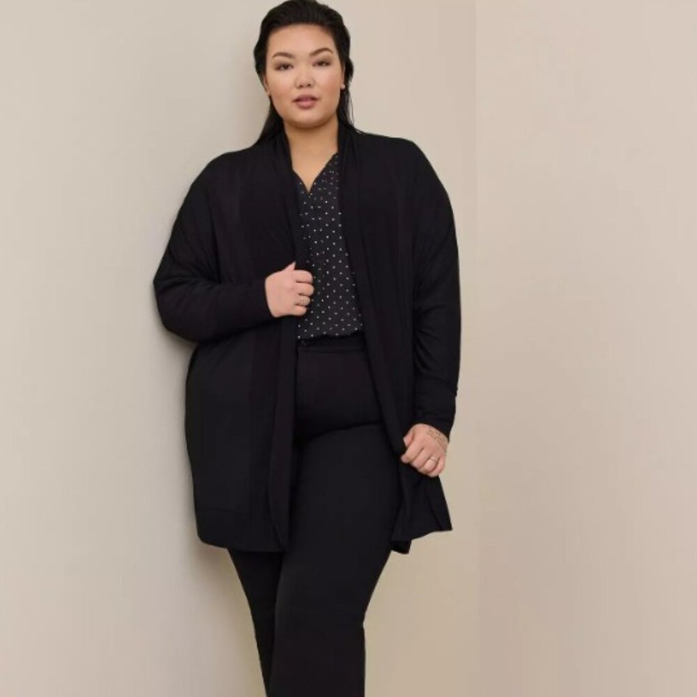 Torrid‎ Super Soft Cardigan Dolman Sleeve Open Front Black size 1X